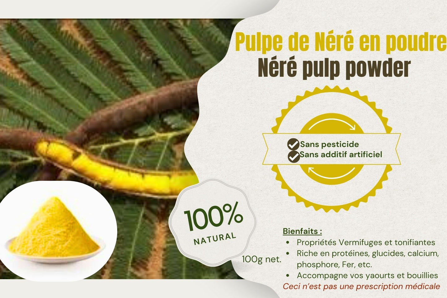 Pulpe de Néré en poudre _ 100gr