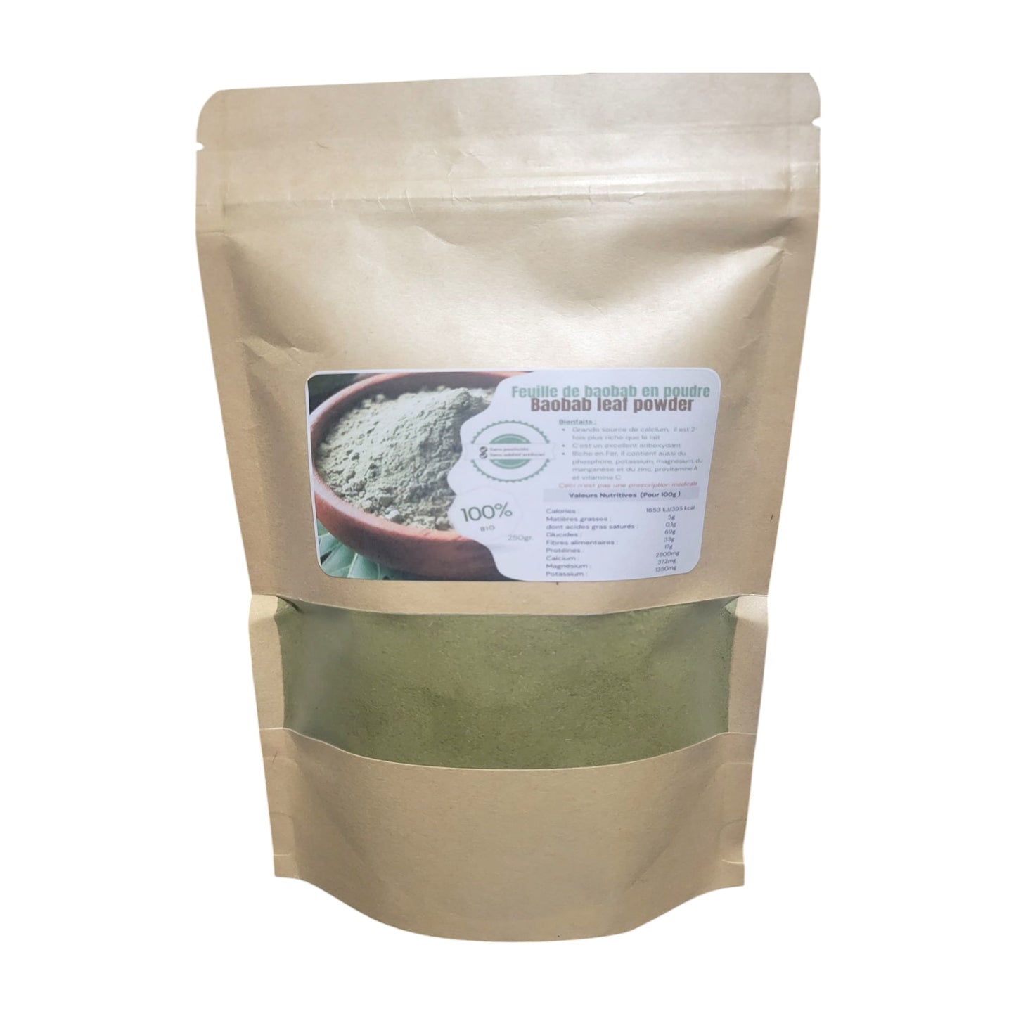 Feuille de baobab en poudre